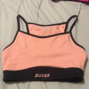 GUESS Peach and Black Sports Bra